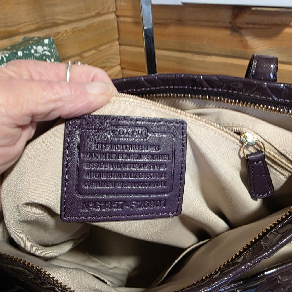 Coach Elegant Purple Designer Tote Bag - Picture 6 of 7